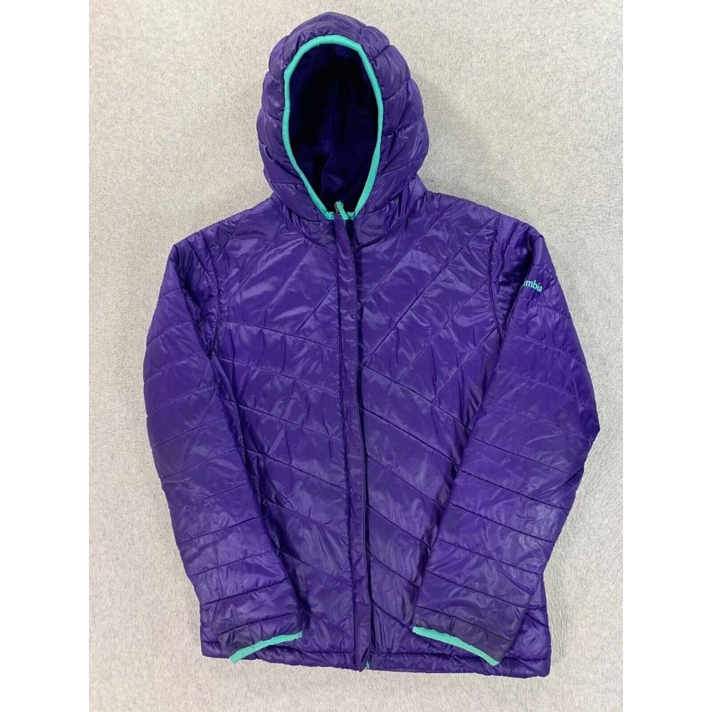 Columbia‎ Insulated 3/4 Length Hooded Winter Coat Jacket (Girl's Large) Purple